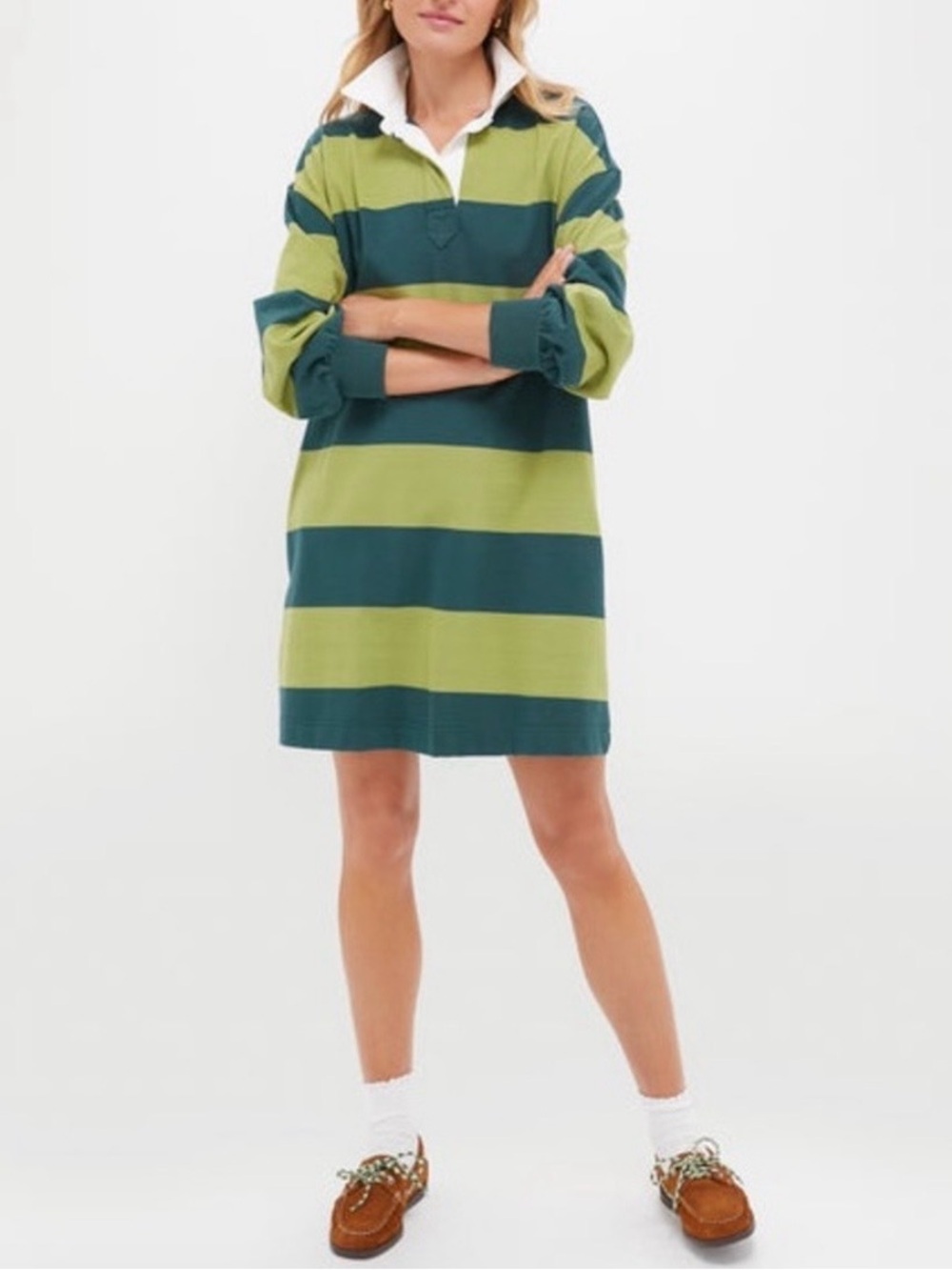 Tuckernuck Woodbine & Junebug Stripe Travis Rugby Dress – Size S NWT 🍀💚